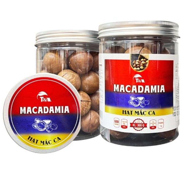 Hạt mắc ca (còn vỏ) có khóa tách, hộp nắp nhôm 300gr - Hạt Dinh Dưỡng T&A Food - Công Ty TNHH T&A Food
