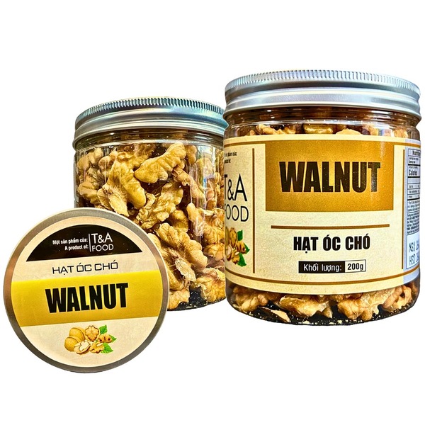 Hạt óc chó Mỹ (không vỏ) hộp nắp nhôm 200g - Hạt Dinh Dưỡng T&A Food - Công Ty TNHH T&A Food