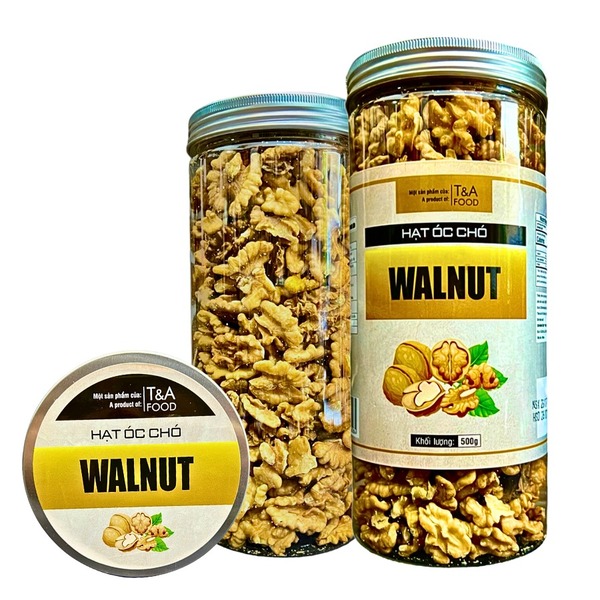 Hạt óc chó Mỹ (không vỏ) hộp nắp nhôm 500g - Hạt Dinh Dưỡng T&A Food - Công Ty TNHH T&A Food