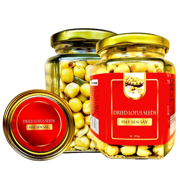 Hạt sen sấy khối lượng tịnh 200g - Hủ thủy tinh lục giác 380ml - Hạt Dinh Dưỡng T&A Food - Công Ty TNHH T&A Food