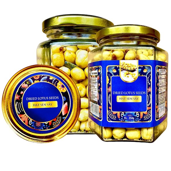 Hạt sen sấy khối lượng tịnh 250g - Hủ thủy tinh lục giác 500ml - Hạt Dinh Dưỡng T&A Food - Công Ty TNHH T&A Food