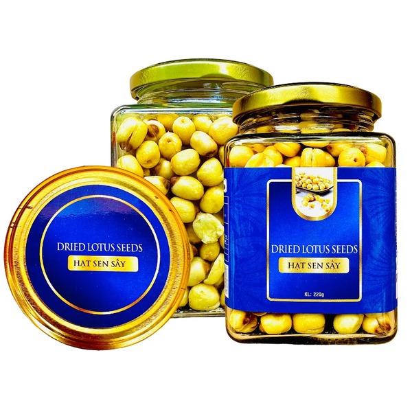 Hạt sen sấy khối lượng tịnh 200g - Hủ thủy tinh vuông 380ml - Hạt Dinh Dưỡng T&A Food - Công Ty TNHH T&A Food