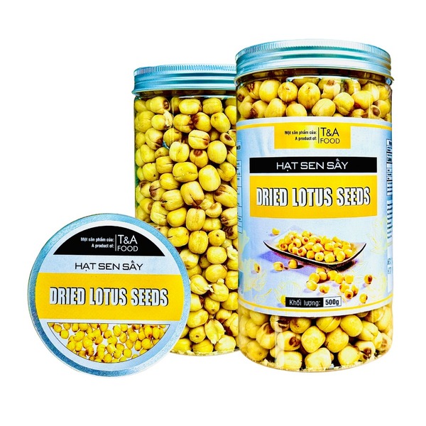 Hạt sen sấy khô loại 1 - Hộp nắp nhôm 500g - Hạt Dinh Dưỡng T&A Food - Công Ty TNHH T&A Food