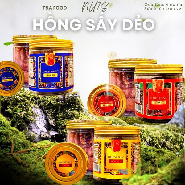 Hồng sấy dẻo - Hộp 250g tem xanh đỏ vàng - Hạt Dinh Dưỡng T&A Food - Công Ty TNHH T&A Food