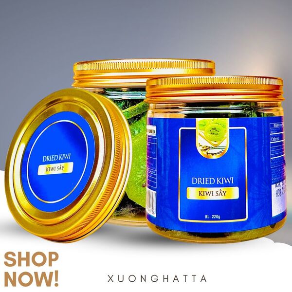 Kiwi sấy - Hộp nắp nhôm 220g tem xanh đỏ - Hạt Dinh Dưỡng T&A Food - Công Ty TNHH T&A Food