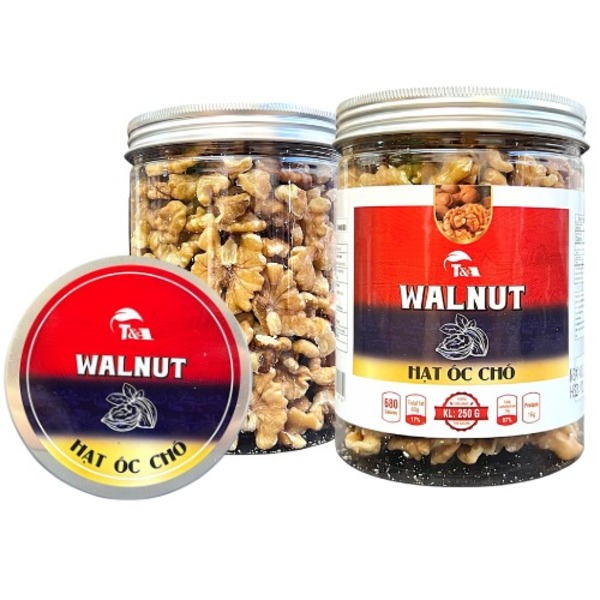 óc chó nhân Mỹ (không vỏ) hộp nắp nhôm 250gr - Hạt Dinh Dưỡng T&A Food - Công Ty TNHH T&A Food