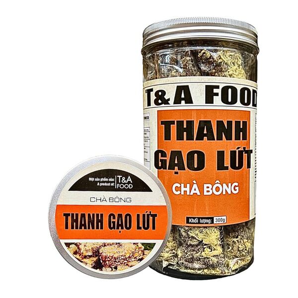 Thanh gạo lứt chà bông cao cấp (hộp nắp nhôm) 300gr - Hạt Dinh Dưỡng T&A Food - Công Ty TNHH T&A Food