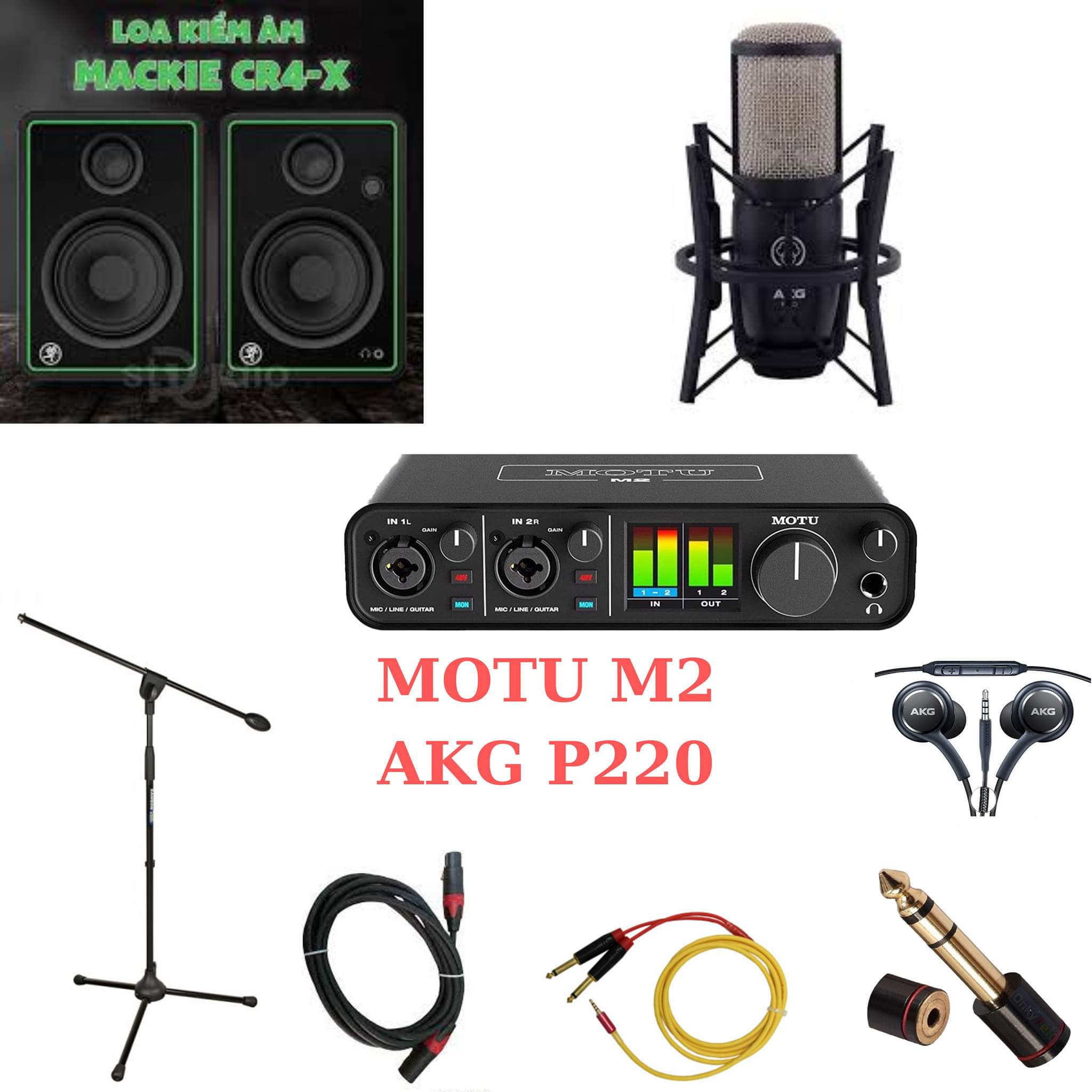 Sound card Motu M2 mic akg P220