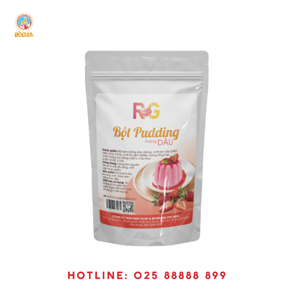 Bột Pudding dâu RG - Nguyên Liệu Pha Chế Lê Gia - Công Ty Cổ Phần Kinh Doanh Thương Mại Xuất Nhập Khẩu Lê Gia