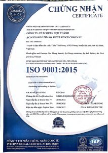 Chứng nhận ISO 9001:2015 - Gạch Không Nung Ecocen Hồng Lĩnh - Công Ty CP Ecocen Hồng Lĩnh