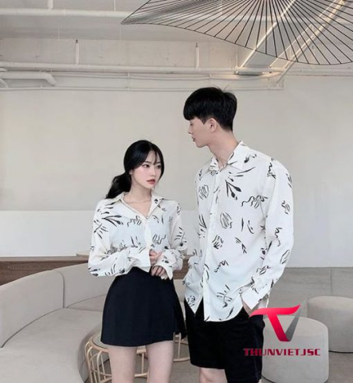 Thiết kế và in áo sơ mi đôi nam nữ