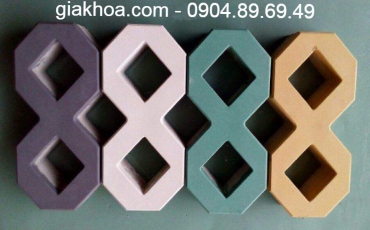 Gạch trồng cỏ 2 lỗ có màu