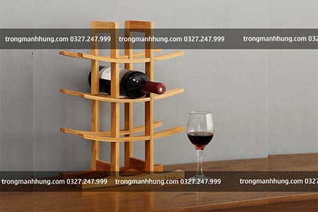 Giá đựng rượu thùng gỗ trang trí