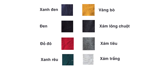 Bảng màu vải thun Bo Ríp - Vải Mộc Sài Gòn - Công ty TNHH Vải Mộc Sài Gòn
