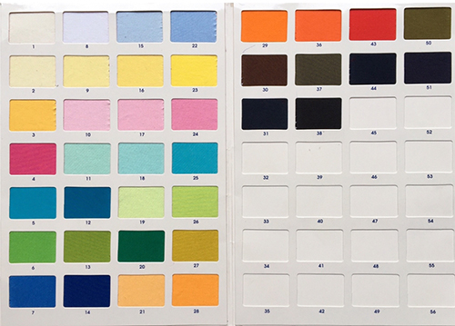 Bảng màu vải thun Cotton 2 chiều - Vải Mộc Sài Gòn - Công ty TNHH Vải Mộc Sài Gòn