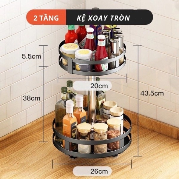 Kệ gia vị 2 tầng D27xC38