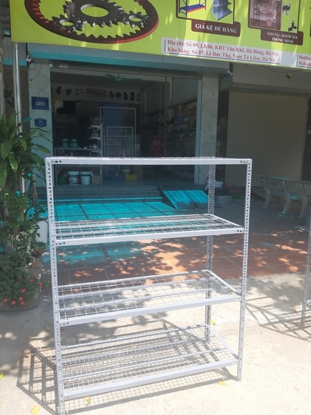 Kệ mặt lưới 4 tầng  D100xR30xC150