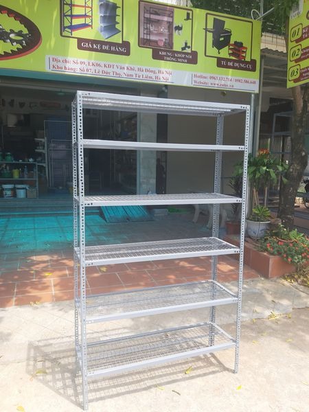 Kệ mặt lưới 6 tầng  D100xR30xC200