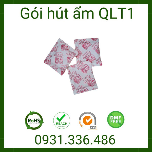 Gói hút ẩm 1g vỏ cotton giấy màu đỏ