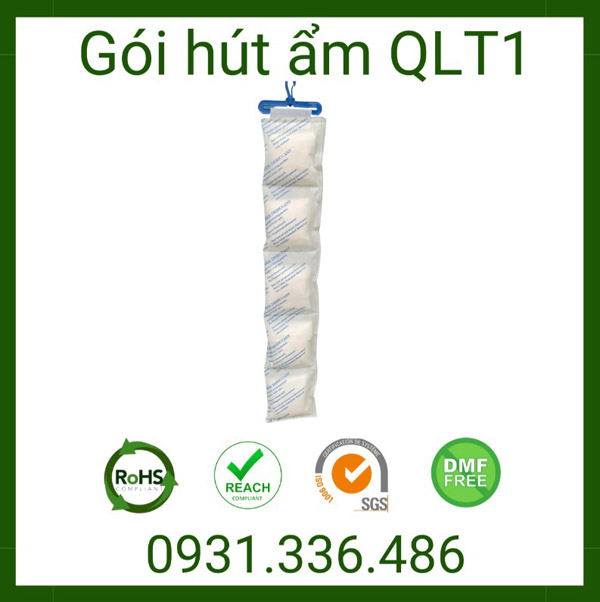 Dây treo container bột hút ẩm, silica gel hút ẩm 1kg - Gói Hút ẩm QLT1 - Công Ty TNHH Một Thành Viên QLT1