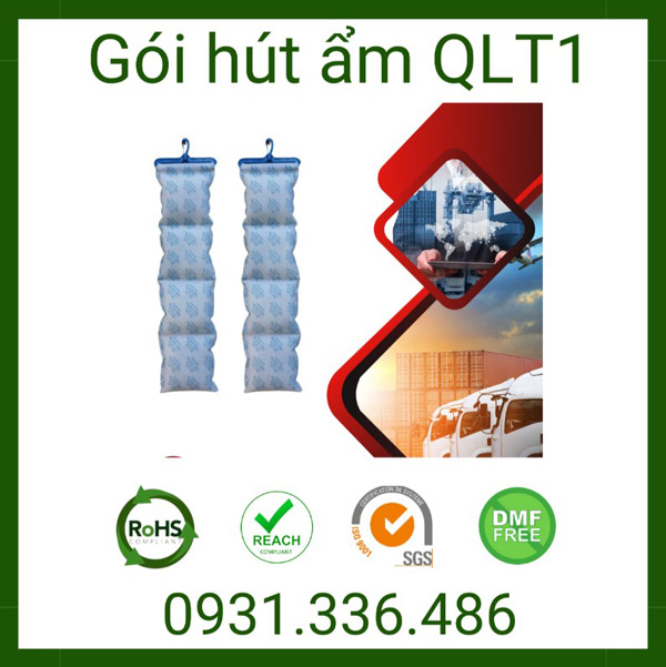 Dây treo chống ẩm container bột hút ẩm, silica gel, clay 1kg - Gói Hút ẩm QLT1 - Công Ty TNHH Một Thành Viên QLT1