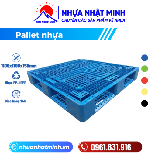 Pallet nhựa cũ 1100x1100x150mm - Nhựa Nhật Minh - Công Ty TNHH Nhựa Nhật Minh