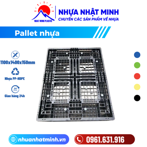 Pallet nhựa cũ 1100x1400x150mm - Nhựa Nhật Minh - Công Ty TNHH Nhựa Nhật Minh