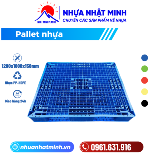 Pallet nhựa cũ 1200x1000x150mm - Nhựa Nhật Minh - Công Ty TNHH Nhựa Nhật Minh