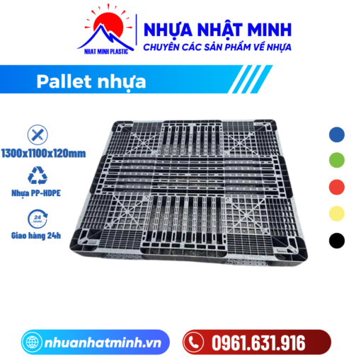 Pallet nhựa cũ 1300x1100x120mm - Nhựa Nhật Minh - Công Ty TNHH Nhựa Nhật Minh