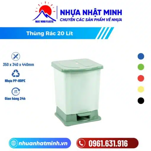 Thùng rác 20L - Nhựa Nhật Minh - Công Ty TNHH Nhựa Nhật Minh