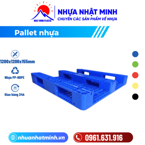 Pallet nhựa 1200x1200x155mm - Nhựa Nhật Minh - Công Ty TNHH Nhựa Nhật Minh