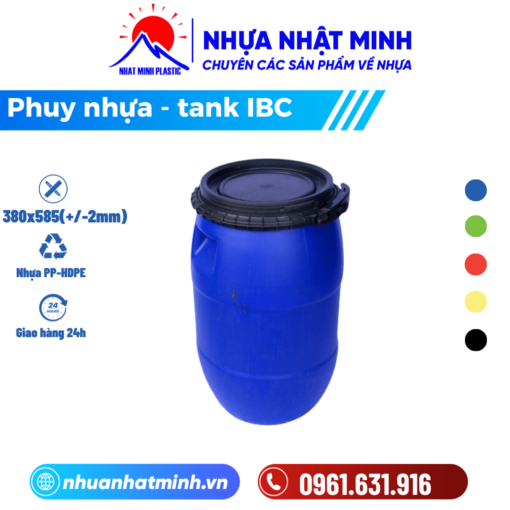 Thùng phuy nhựa 50L - Nhựa Nhật Minh - Công Ty TNHH Nhựa Nhật Minh