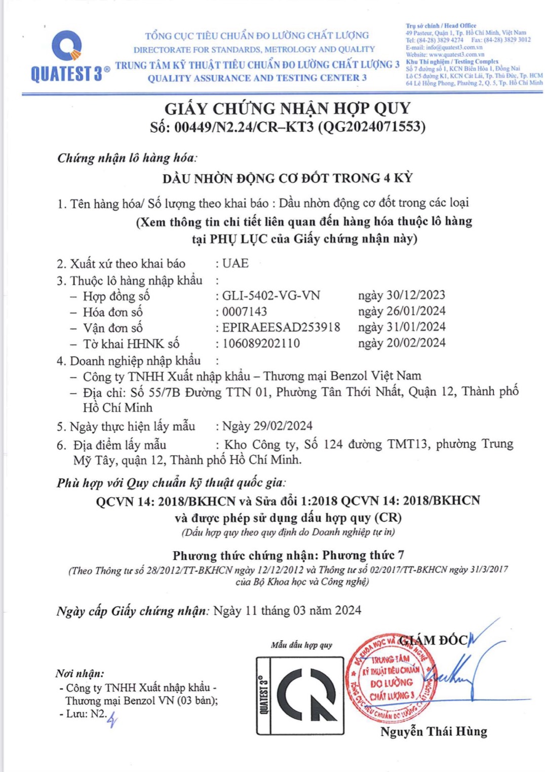 Công Ty TNHH Xuất Nhập Khẩu – Thương Mại Benzol Việt Nam