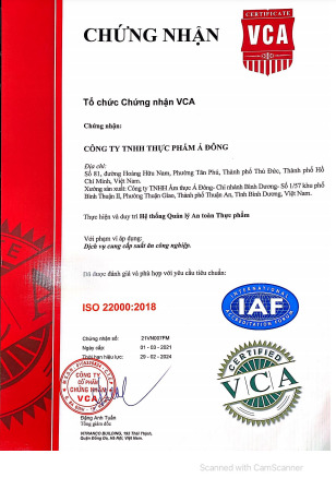 Chứng nhận ISO 22000:2018