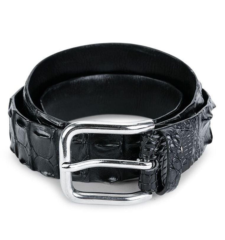 Thắt lưng da cá sấu màu đen TL-CS01