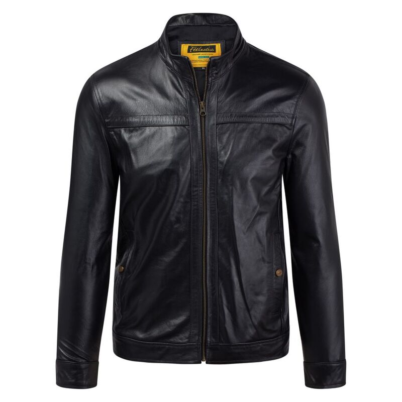 Áo da Racer Jacket có đường line trước ngực - FTT Leather - Công Ty Cổ Phần KJ Việt Nam