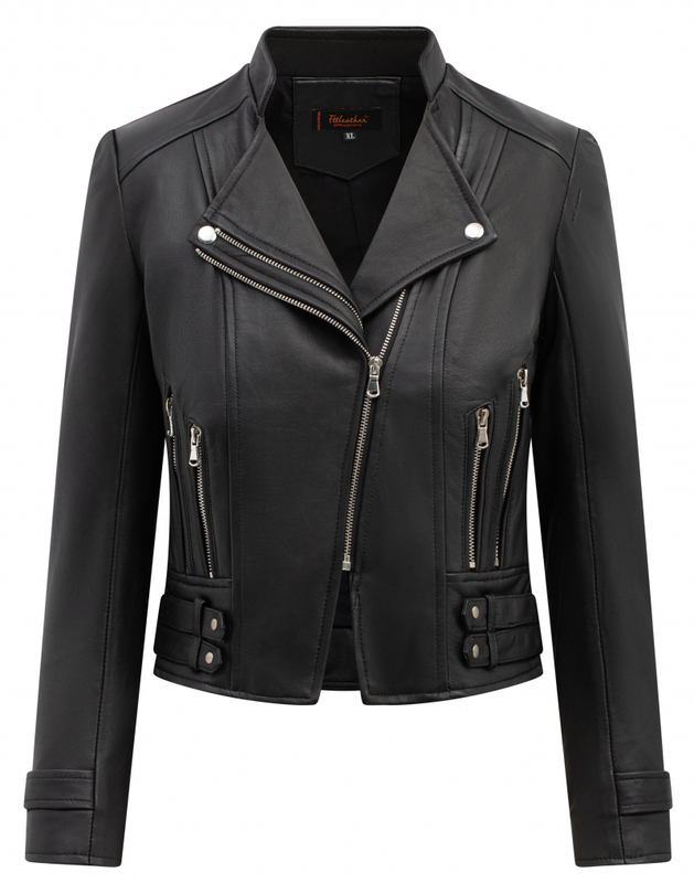 Áo da cừu Biker 2 khóa túi dọc phối 4 đai cố định - FTT Leather - Công Ty Cổ Phần KJ Việt Nam