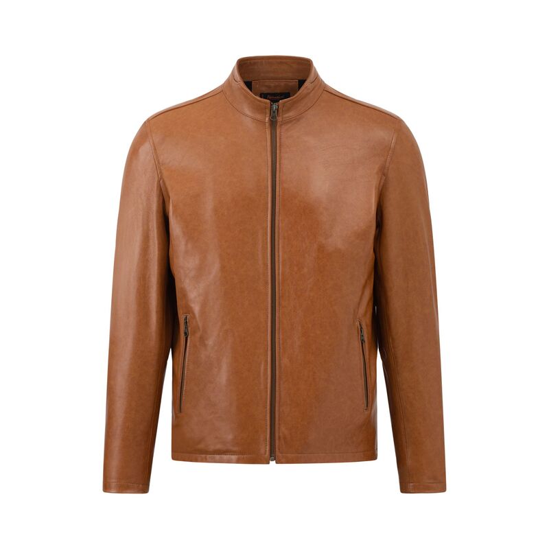 Áo da nam cừu Racer trơn tay khóa dáng suông - FTT Leather - Công Ty Cổ Phần KJ Việt Nam