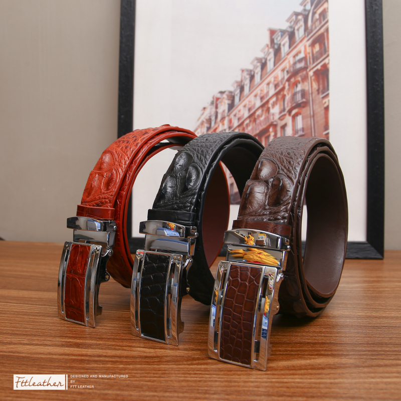 Dây lưng da cá sấu liền mặt trắng - FTT Leather - Công Ty Cổ Phần KJ Việt Nam