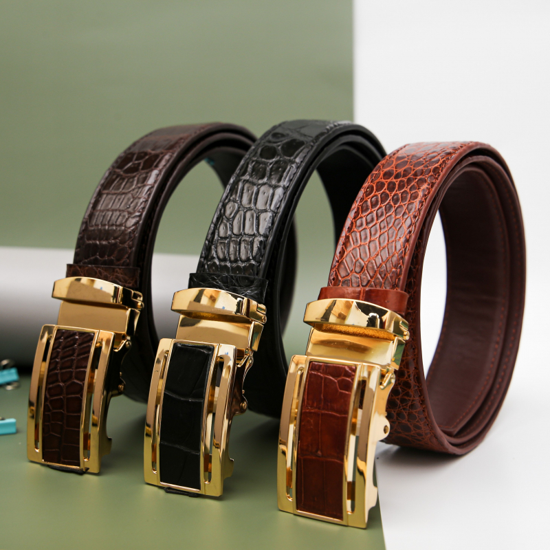 Thắt lưng da cá sấu liền mặt vàng da bụng - FTT Leather - Công Ty Cổ Phần KJ Việt Nam
