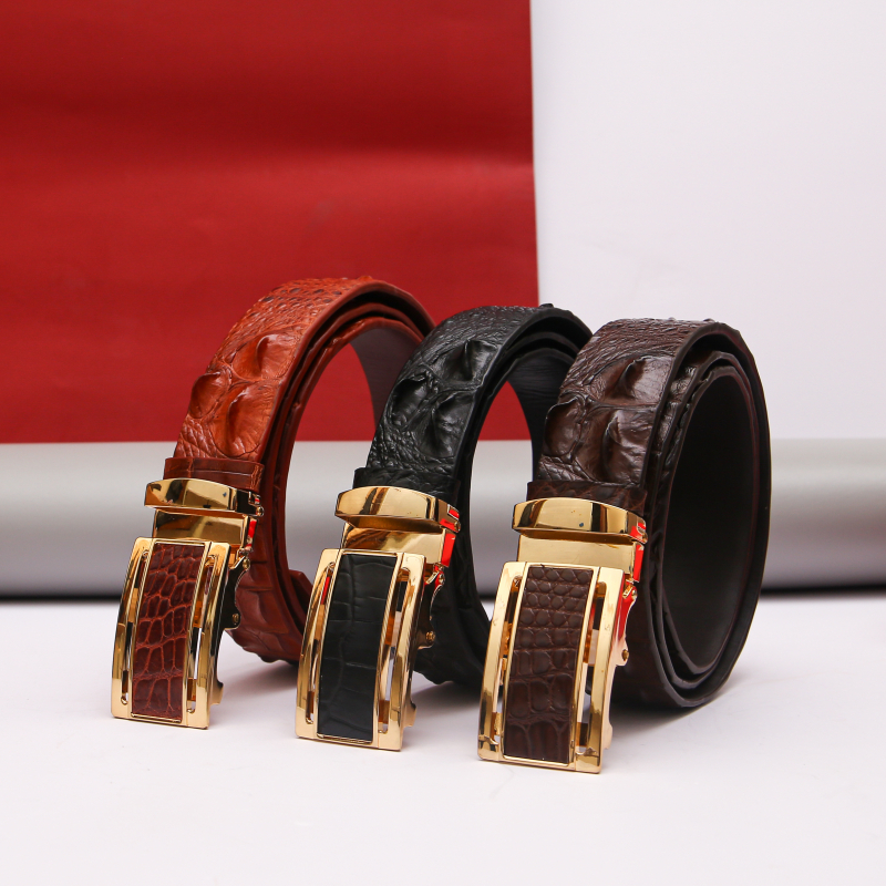 Thắt lưng da cá sấu liền mặt vàng da lưng - FTT Leather - Công Ty Cổ Phần KJ Việt Nam