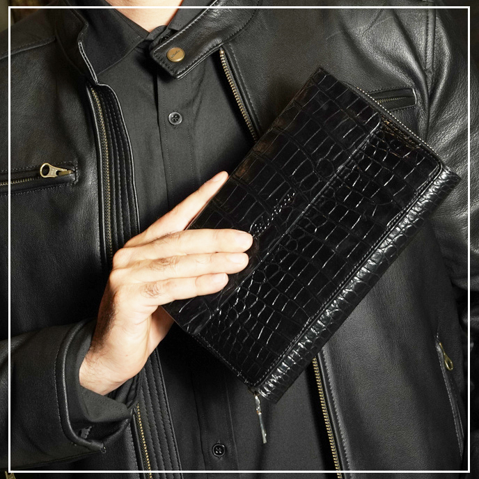 Ví Clutch da cá sấu 2 mặt Leather Clutch Crocodile S2022 - FTT Leather - Công Ty Cổ Phần KJ Việt Nam