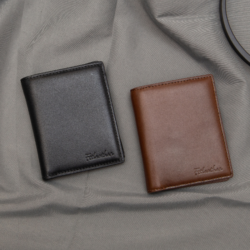 Ví da bò dáng đứng 12x9cm 8040B-BL - FTT Leather - Công Ty Cổ Phần KJ Việt Nam