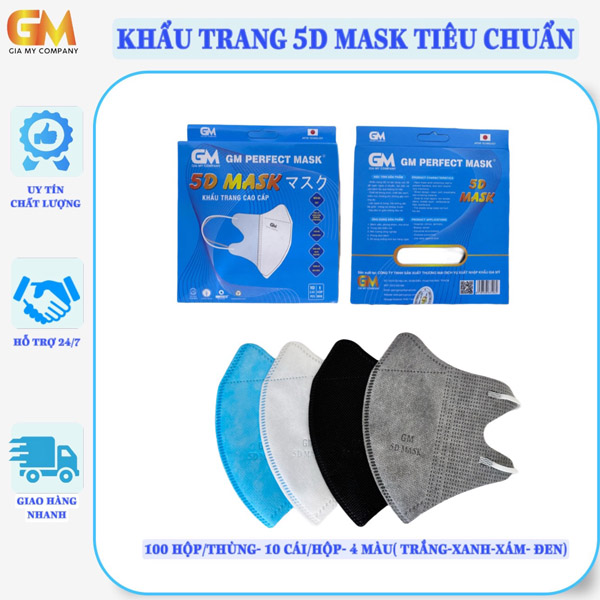 Khẩu trang 5D tiêu chuẩn - Khẩu Trang Y Tế Gia Mỹ - Công Ty TNHH Sản Xuất Thương Mại Dịch Vụ Xuất Nhập Khẩu Gia Mỹ