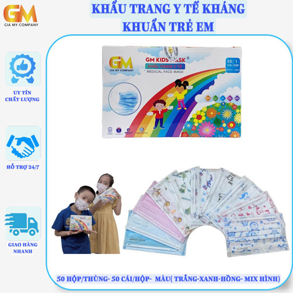 Khẩu trang kháng khuẩn trẻ em - Khẩu Trang Y Tế Gia Mỹ - Công Ty TNHH Sản Xuất Thương Mại Dịch Vụ Xuất Nhập Khẩu Gia Mỹ