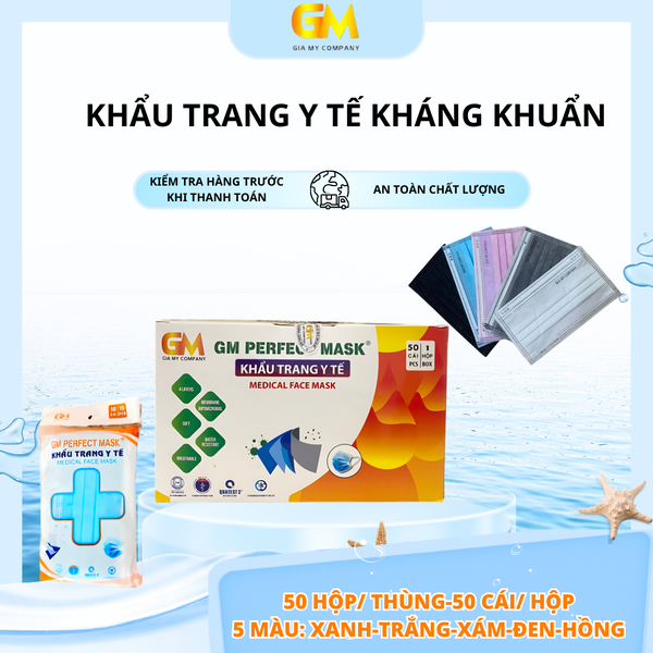 Khẩu trang Y tế kháng khuẩn - Khẩu Trang Y Tế Gia Mỹ - Công Ty TNHH Sản Xuất Thương Mại Dịch Vụ Xuất Nhập Khẩu Gia Mỹ