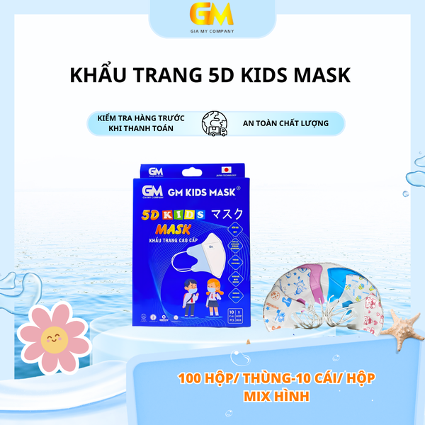 Khẩu trang 5D Kids mask - Khẩu Trang Y Tế Gia Mỹ - Công Ty TNHH Sản Xuất Thương Mại Dịch Vụ Xuất Nhập Khẩu Gia Mỹ