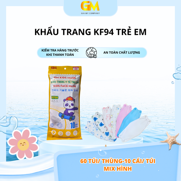 Khẩu trang KF94 trẻ em - Khẩu Trang Y Tế Gia Mỹ - Công Ty TNHH Sản Xuất Thương Mại Dịch Vụ Xuất Nhập Khẩu Gia Mỹ