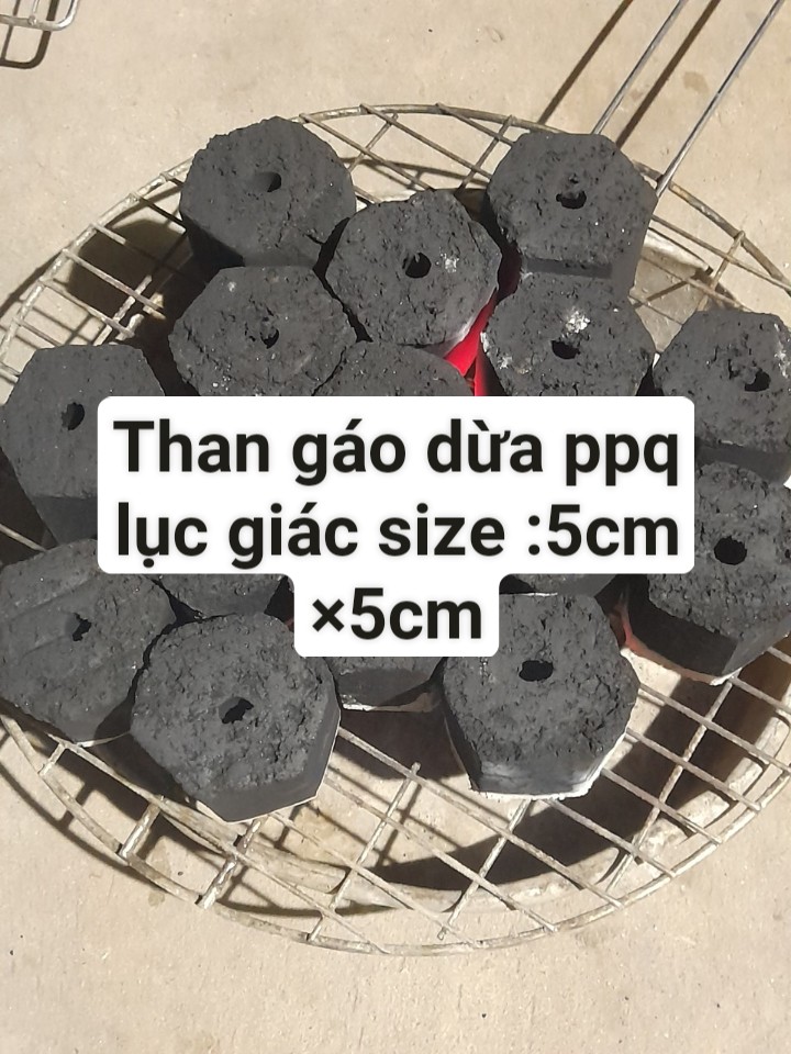 Than gáo dừa ppq lục giác 5cm*5cm