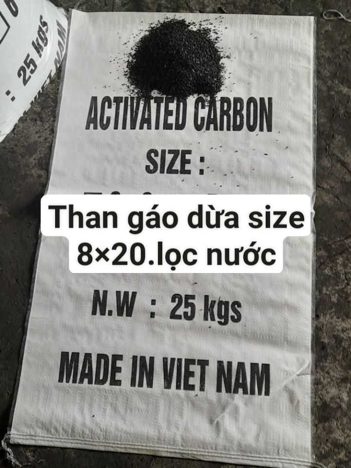 Than gáo dừa size 8*20 lọc nước
